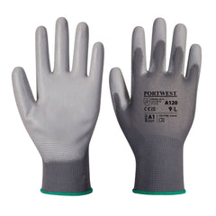 A120 Work Gloves PU Palm Dipped Abrasion and Tear Resistant White, Small-KarWorkwear