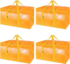 8-Pack Oversized Moving Bags with Reinforced Handles, Heavy-Duty Storage Tote for Clothes, Moving Supplies (Black, 8-Pack)