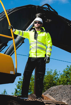 PW3 Hi-Vis Winter Jacket Work Safety Protective Reflective Waterproof Coat ANSI 3, Medium
