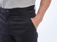 C701 Workwear Cargo Pants in Protective Polycotton with 6 Pockets, Black, 34T