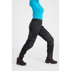 PW380 Women'S Work Pants - Stretch Fabric PW3 Workwear Utility Safety Pants with Knee Pad Pockets, Black 26