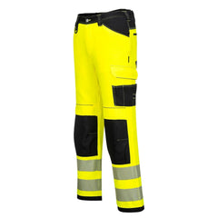 PW385 Women'S PW3 Durable Hi Vis Stretch Work Pants Yellow/Black, 28