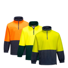 Portwest Mens Hi-Vis Polar Fleece Jumper Waist Draw String Work Comfy MF115-KarWorkwear