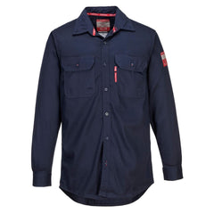 FR89 Fire Resistant Safety Work Shirt in FR Bizflame 88/12 ASTM NFPA, Khaki, Large