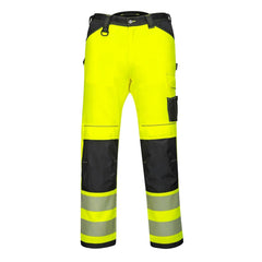PW385 Women'S PW3 Durable Hi Vis Stretch Work Pants Yellow/Black, 28