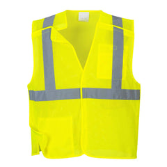 Economy Mesh Break-Away Vest Visibility Reflective Safety Security Work Top ANSI 2, XXL