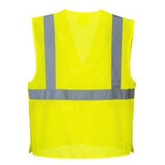 Economy Mesh Break-Away Vest Visibility Reflective Safety Security Work Top ANSI 2, X Large