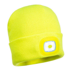 B028 High Performance Rechargeable Twin LED Beanie Gray-KarWorkwear