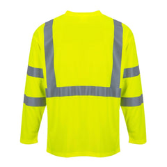 S191 Hi-Vis Long Sleeve Pocket T-Shirt Yellow Tall, X-Large